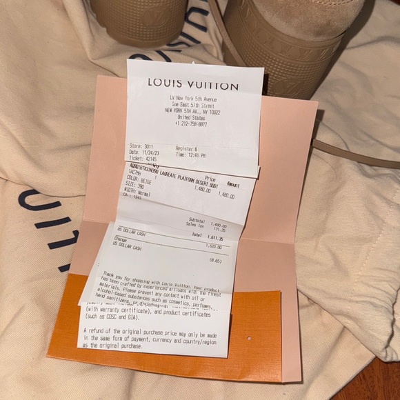Louis Vuitton Women's Beige Laureate Platform Desert Combat Boots 39 - Picture 7 of 7